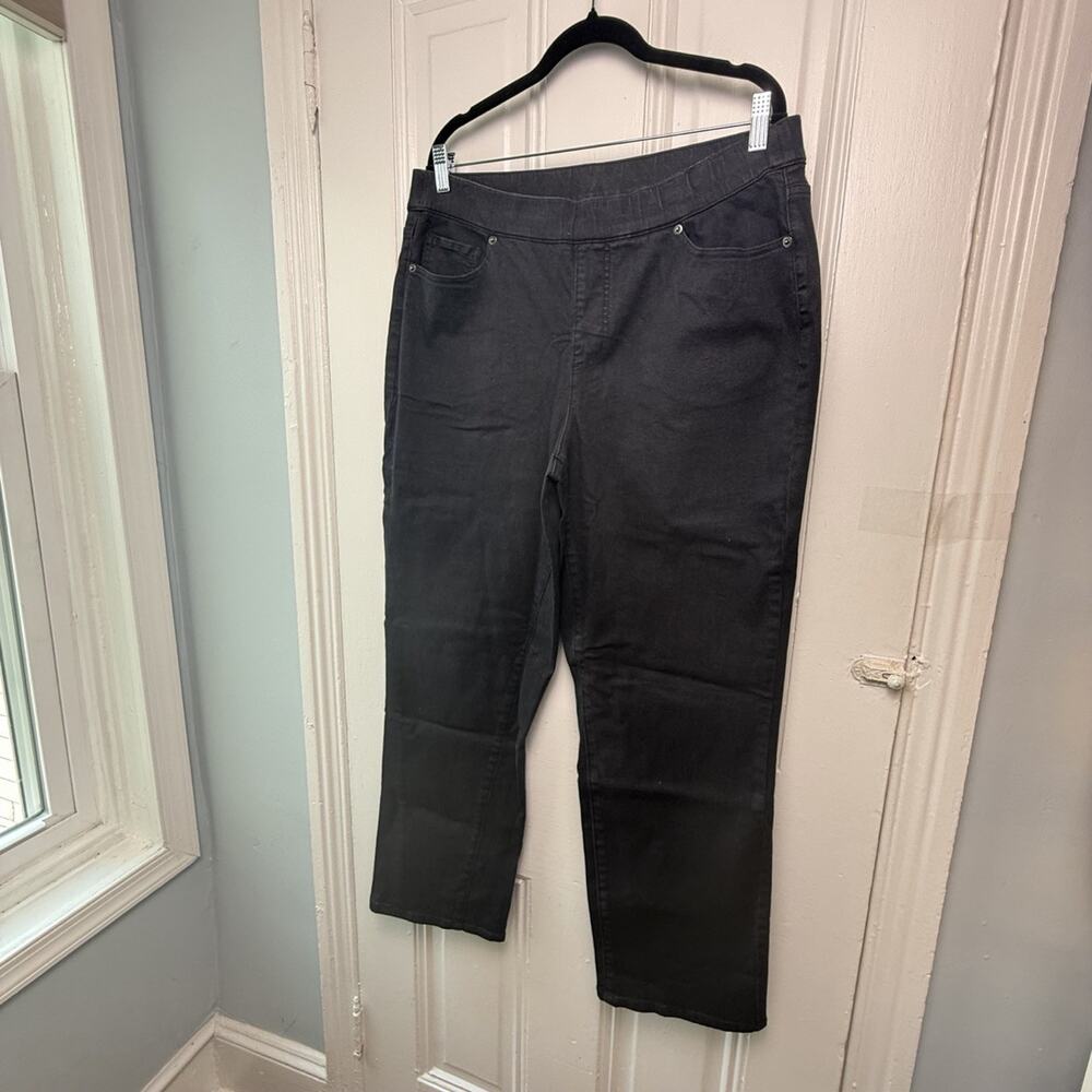 Pioneer Woman Black Straight Leg Jeans Size Womens 14 Elastic Waist NWOT